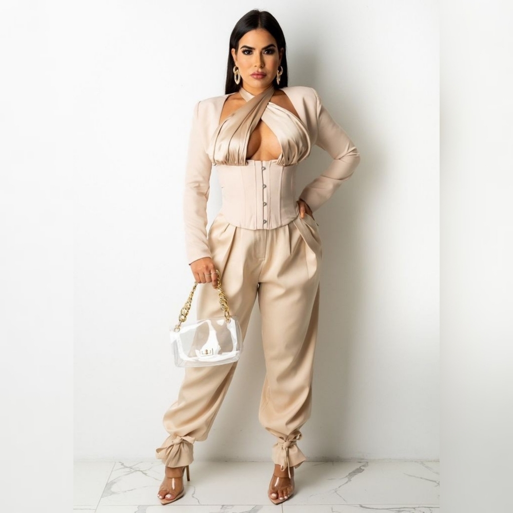 Two Piece Corset Pant Set